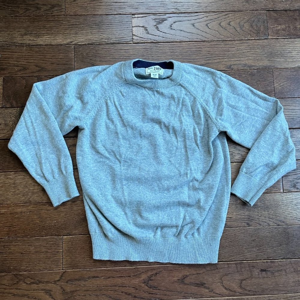 Place Boy's 7/8 Crewneck Sweater Long Sleeve Gray 7 8 Cotton